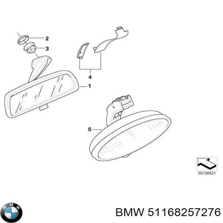 Comprar 51168257276 BMW Espejo interior