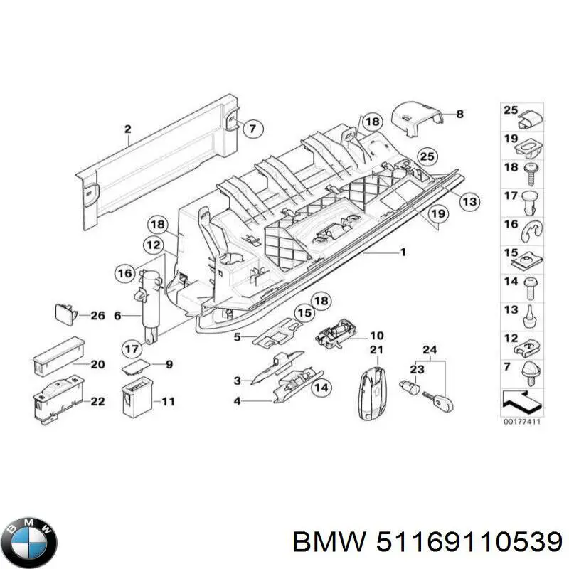 Guantera para BMW 3 (E90)