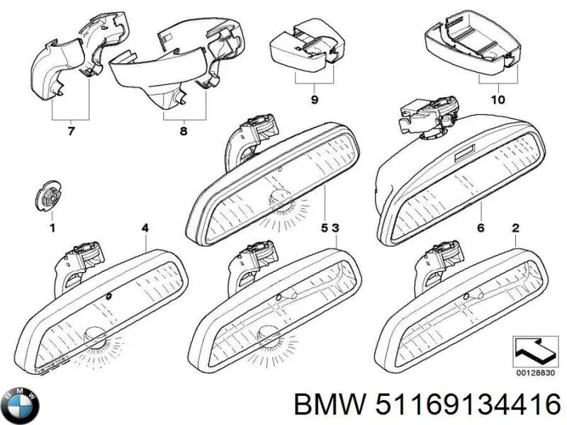 Espejo interior BMW 51169134416 precio, desde 31,94 EUR