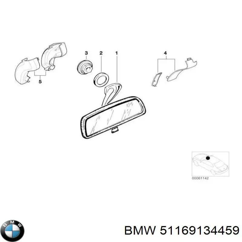 Espejo interior BMW 51169134459 precio, desde 39,20 EUR