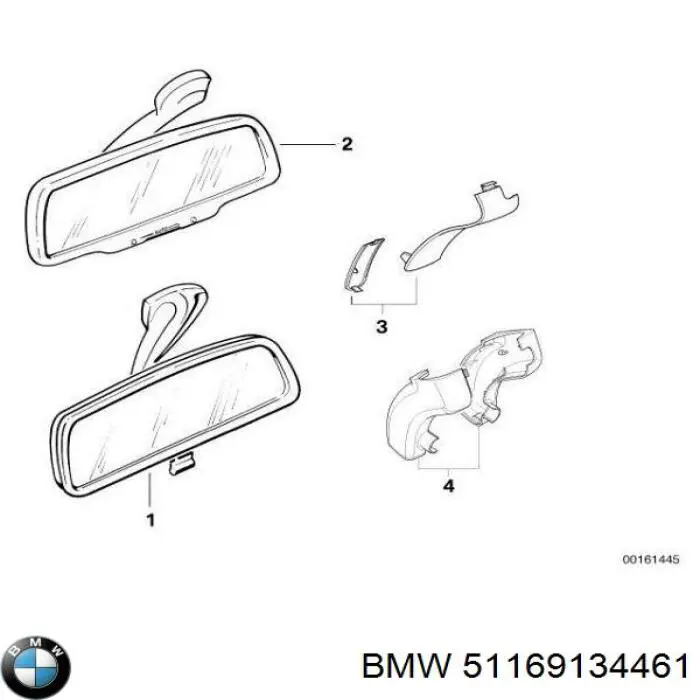 51169134461 BMW retrovisor interior