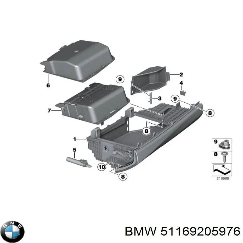 Guantera para BMW 5 (F10)