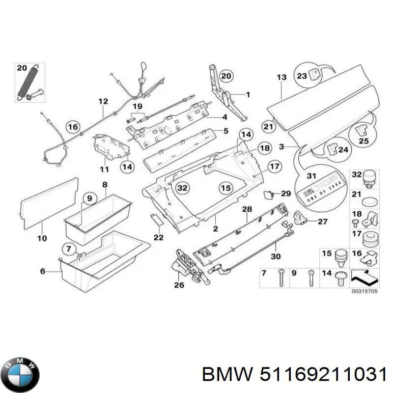 Guantera para BMW X5  E70