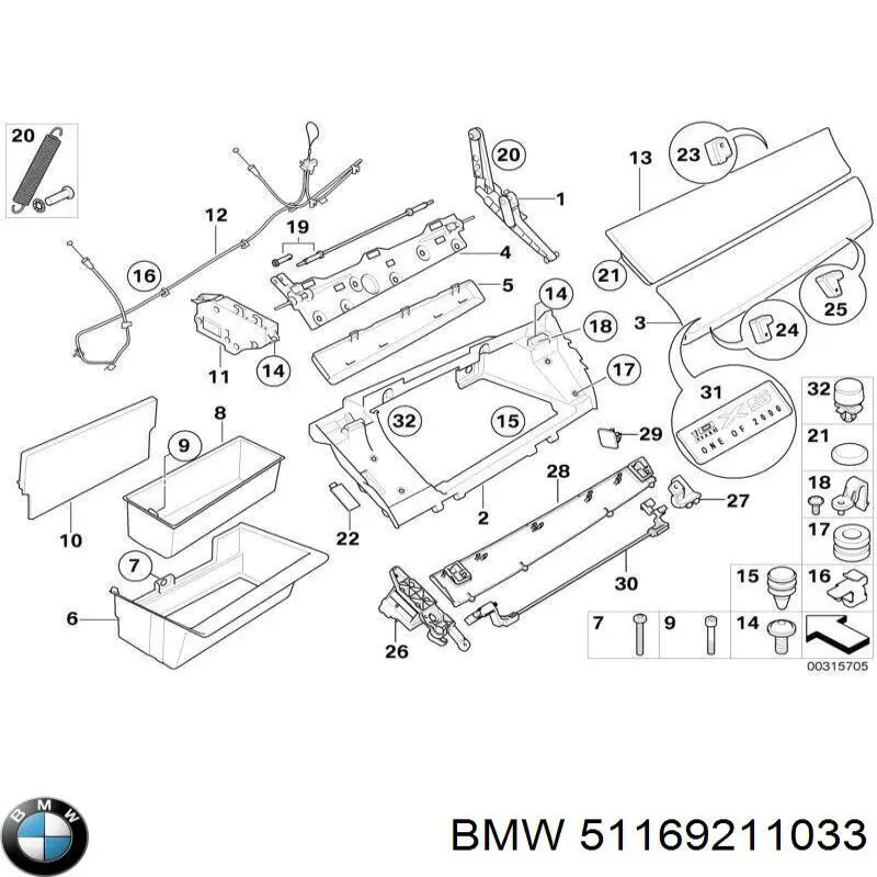 Tapa guantera para BMW X5  E70