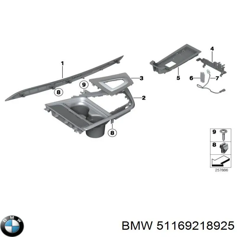 Embellecedor de la consola central BMW 51169218925 precio, desde 50,82 EUR