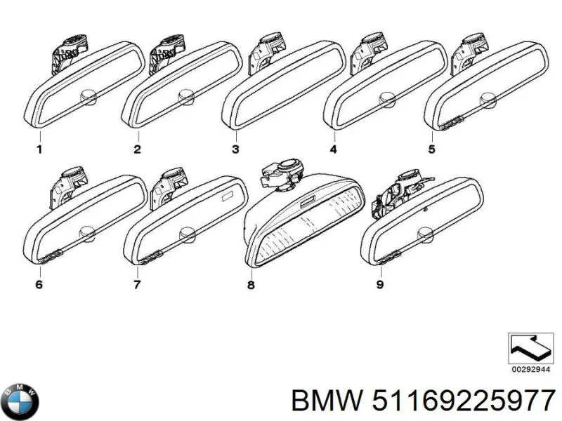 Espejo interior BMW 51169225977 precio, desde 103,09 EUR