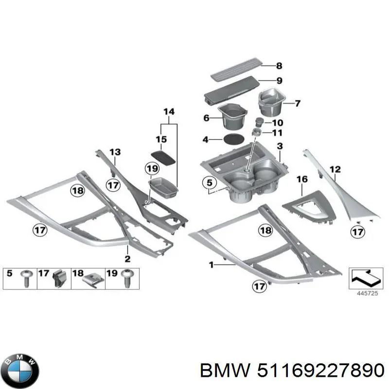 Cenicero de consola central para BMW 2 (F23)