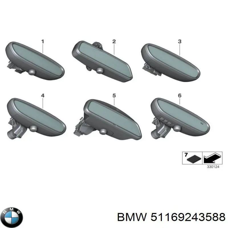 Espejo interior BMW 51169243588 precio, desde 49,37 EUR