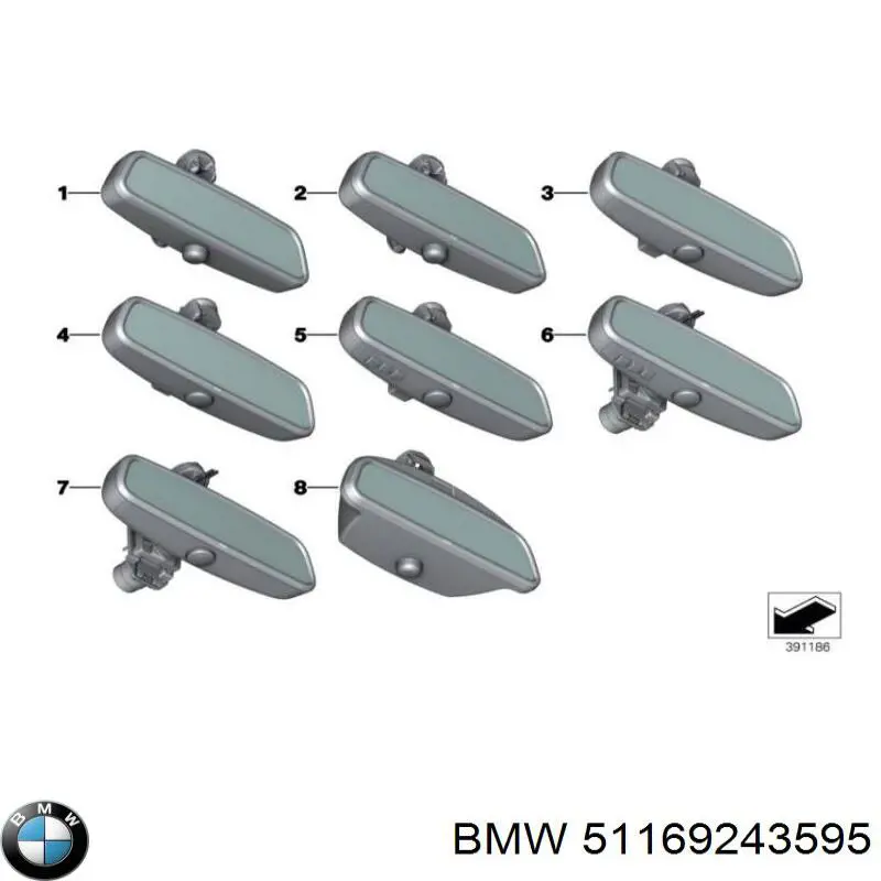 Espejo interior para BMW 3 (F30, F80)