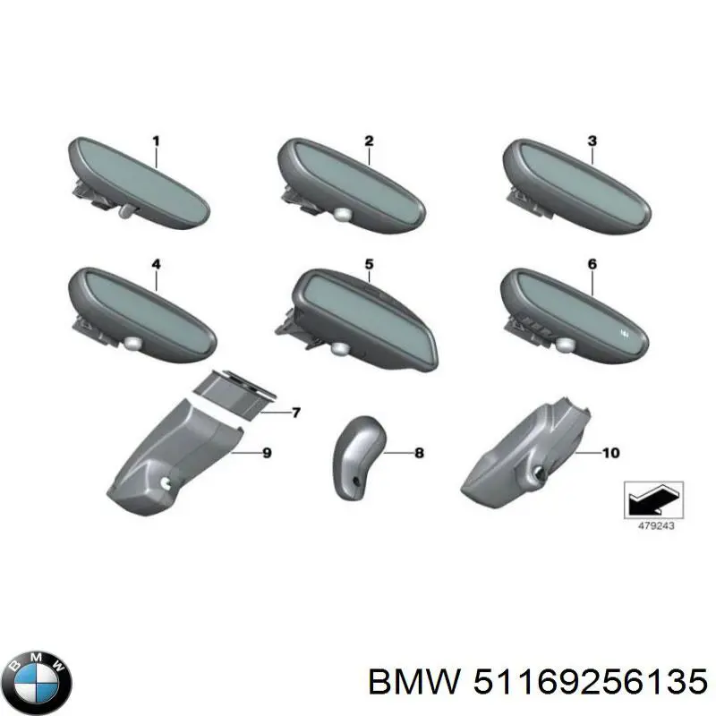 51169256135 BMW Espejo retrovisor interior