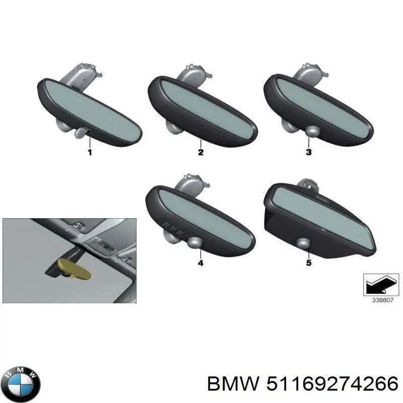 Comprar 51169274266 BMW Espejo interior