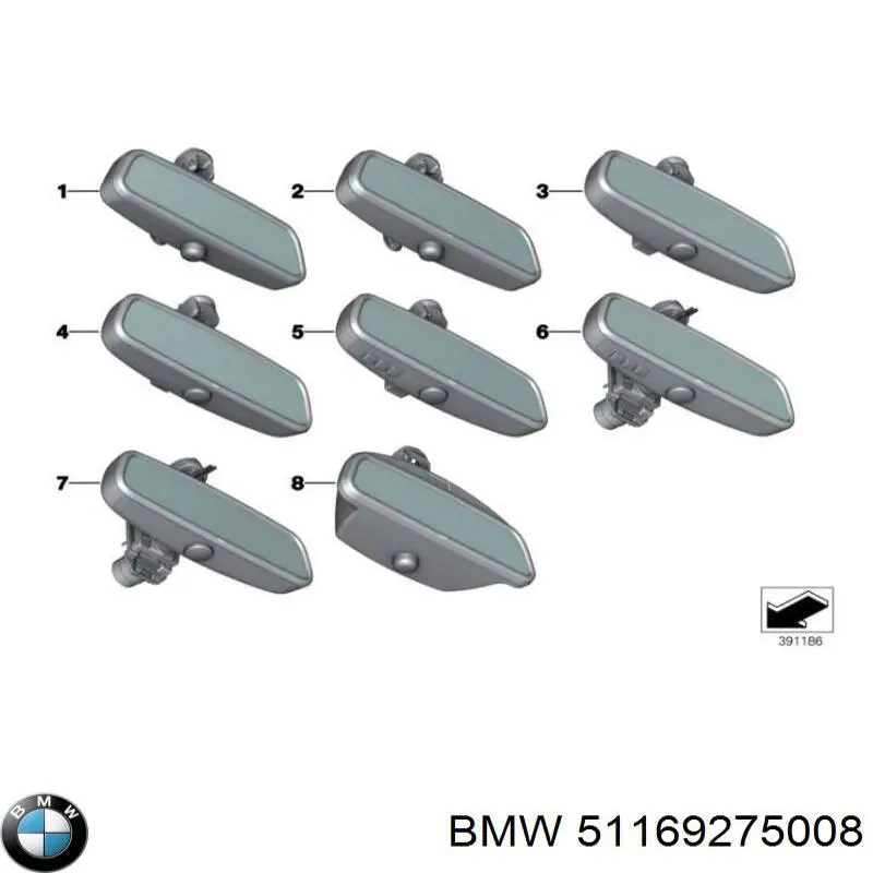 Comprar 51169275008 BMW Cubierta del soporte del espejo interior