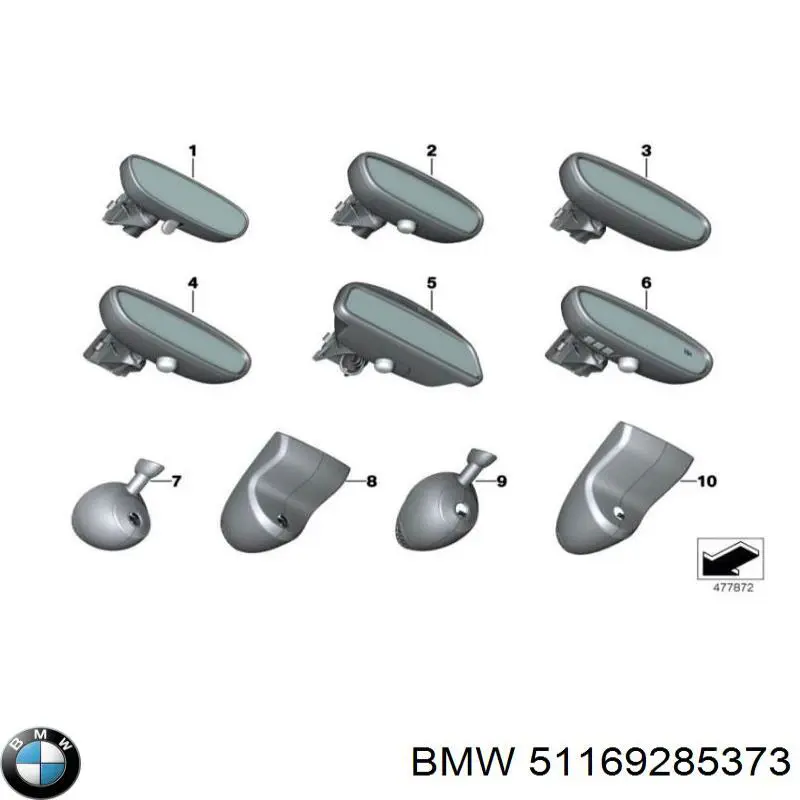 51169285373 BMW Espejo retrovisor interior