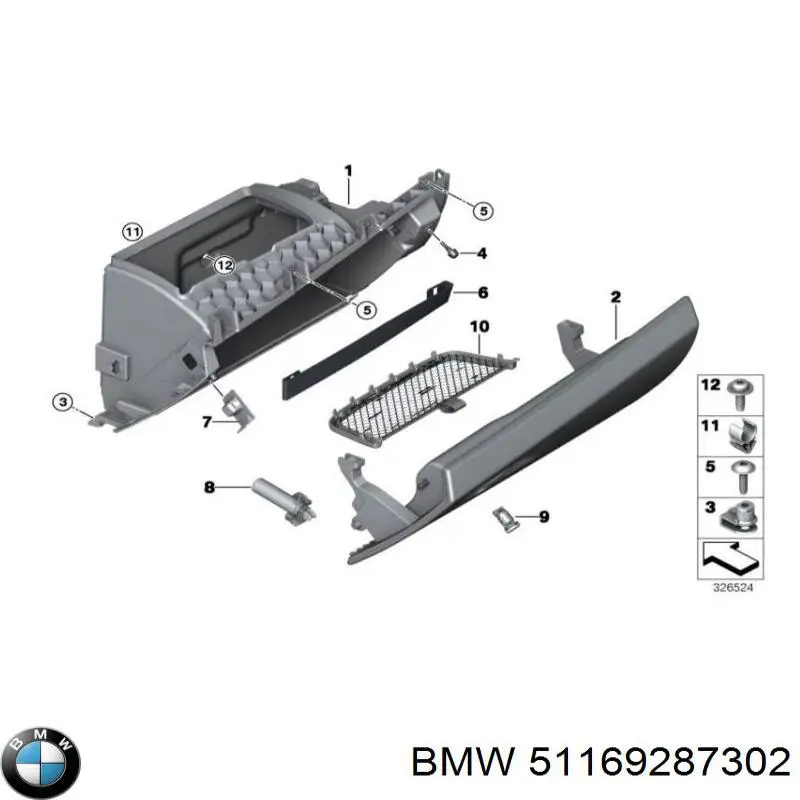 Tapa de la guantera BMW 51169287302 precio, desde 264,26 EUR