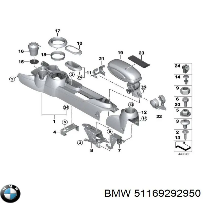 51169292950 BMW Apoyabrazos de la consola central