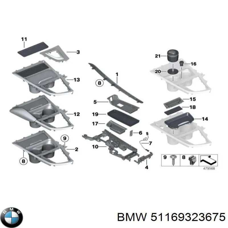 Comprar 51169323675 BMW Embellecedor de la consola central