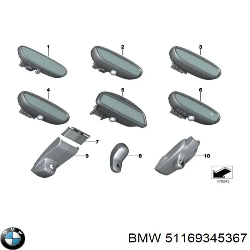 Espejo interior BMW 51166992176 precio, desde 113,26 EUR