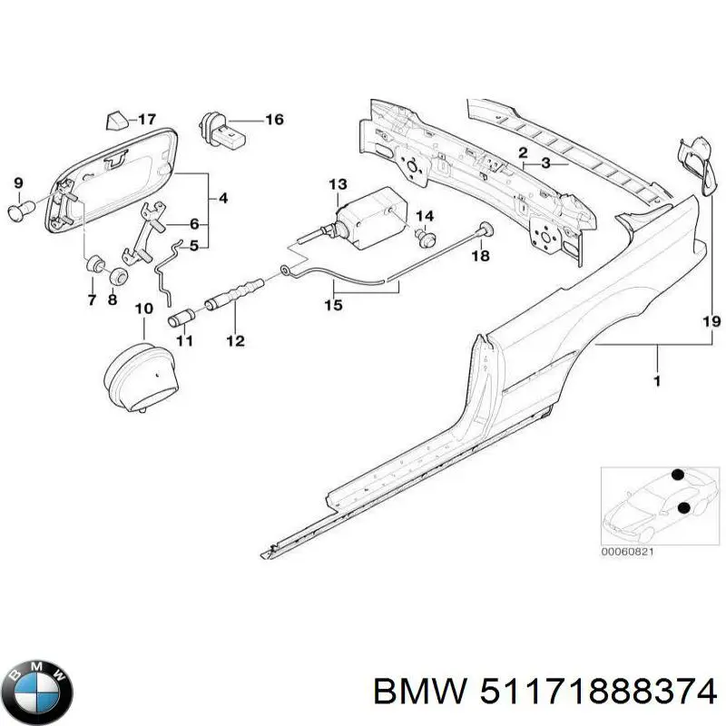 Aleta trasera izquierda 51171888374 BMW