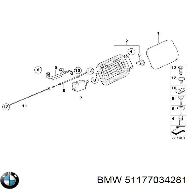 Tapa del depósito de gasolina para BMW 5 (E61)