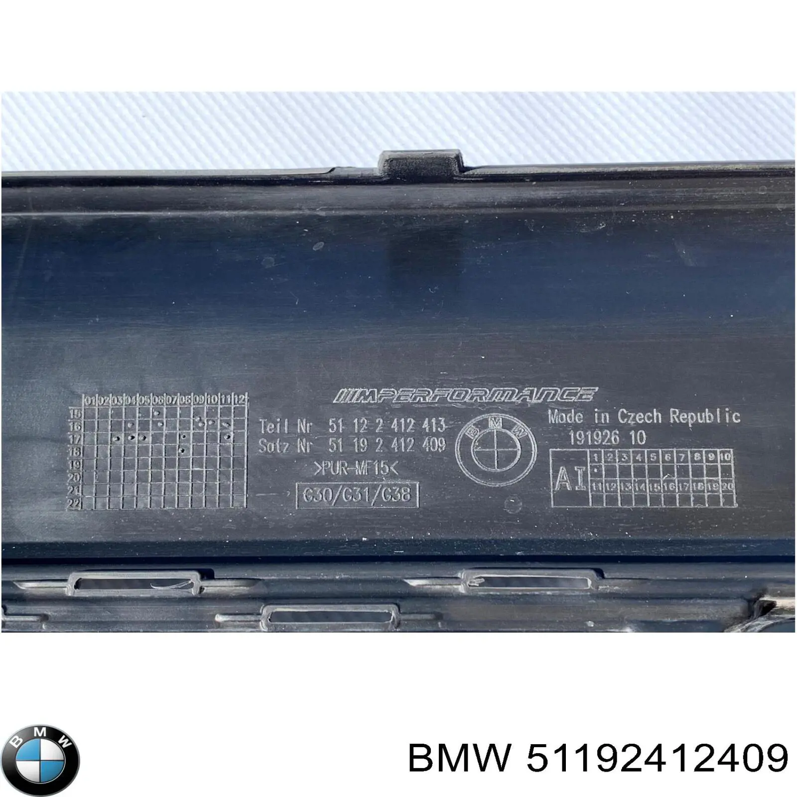 Moldura del parachoques trasero BMW 51192412409 precio, desde 59,14 EUR