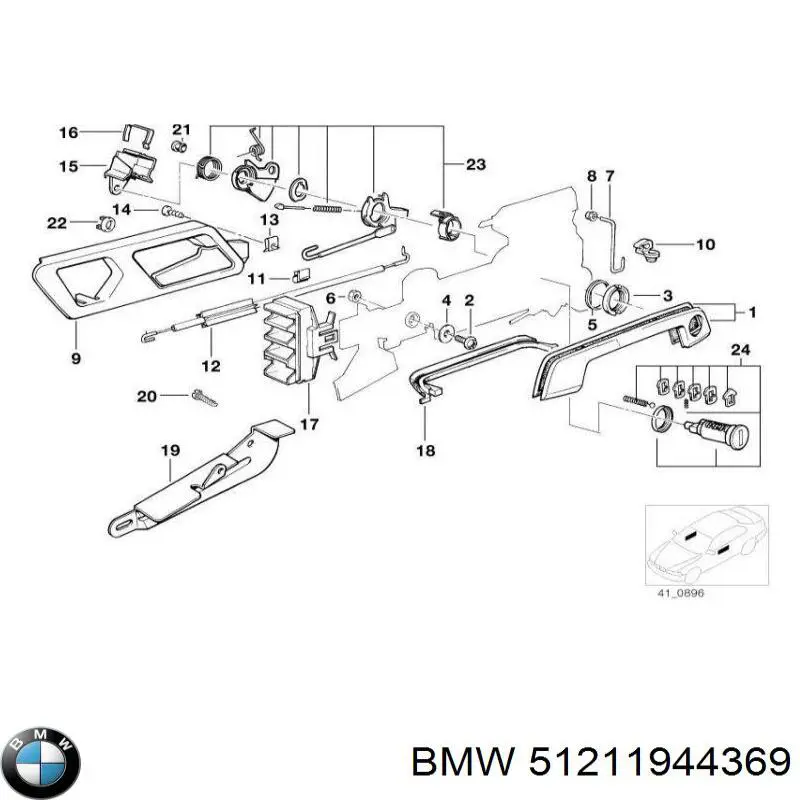 Comprar 51211944369 BMW Manija interior de puerta delantera izquierda