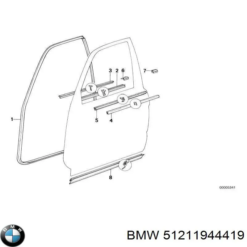 Revestimiento de la puerta delantera izquierda BMW 51211944419