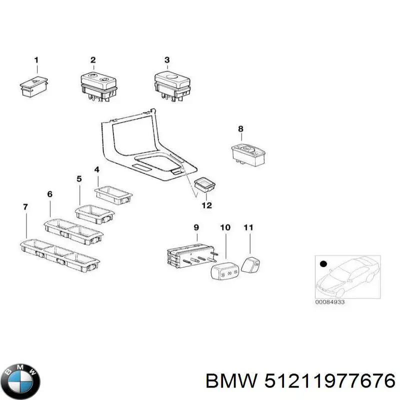 51211977676 BMW moldura para bajar el vidrio de la puerta delantera derecha