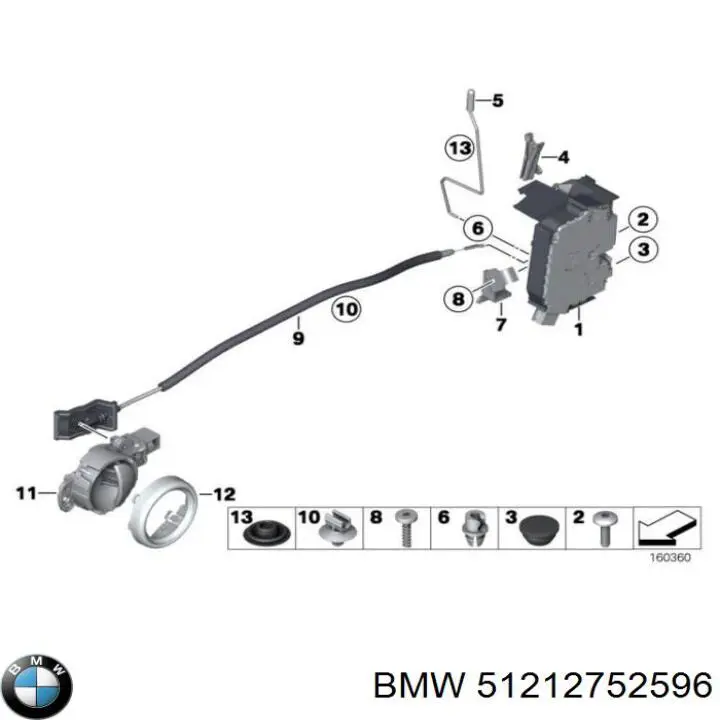 Cerradura de puerta delantera derecha BMW 51212752596 precio, desde 103,09 EUR