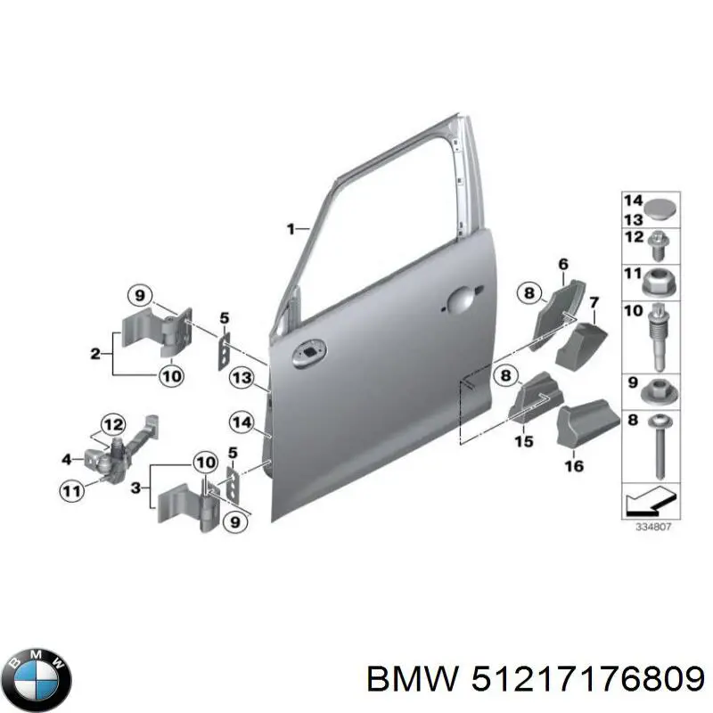 Asegurador puerta delantera para BMW 1 (E81, E87)