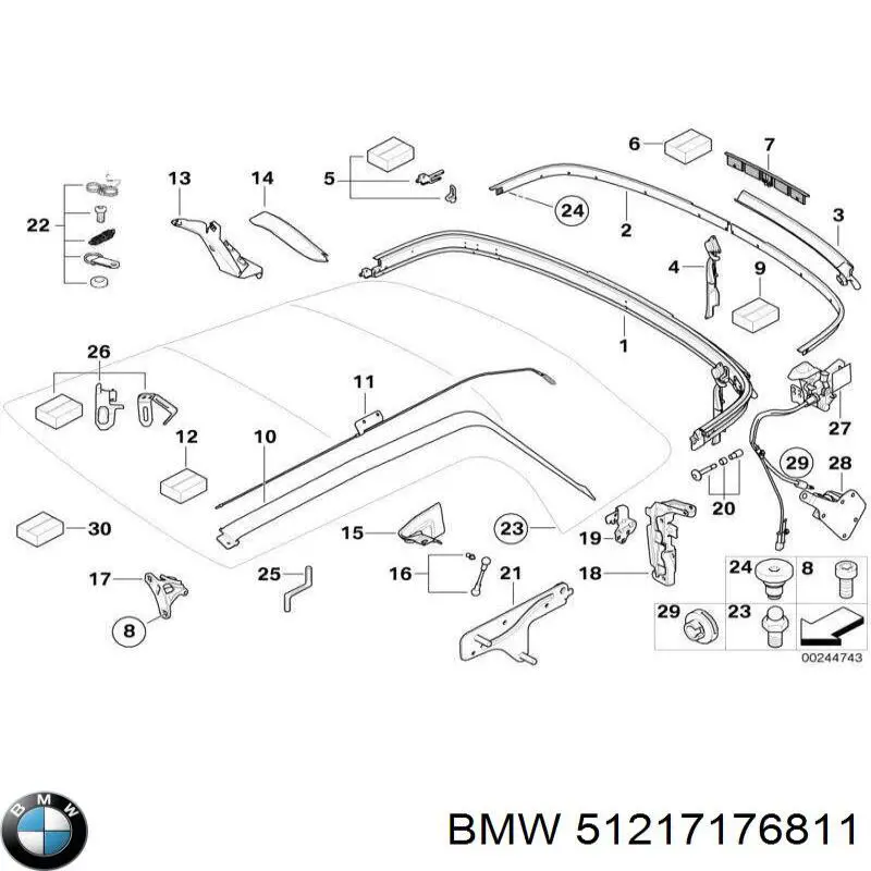 51217176811 BMW asegurador puerta delantera