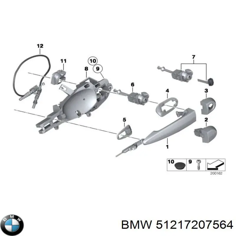 Manija exterior derecha de puerta trasera BMW 51217207564 precio, desde 45,01 EUR