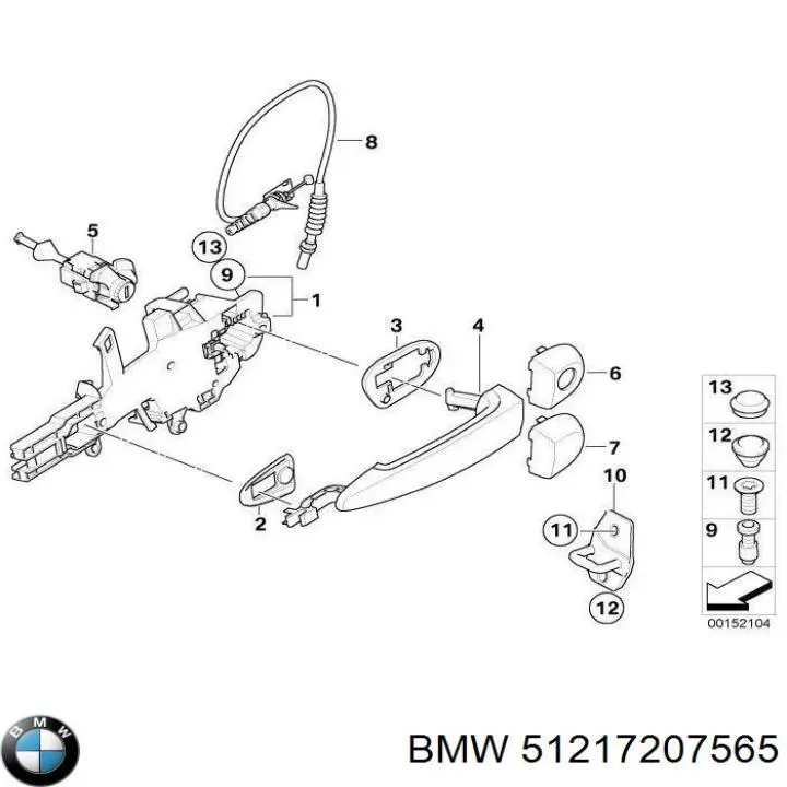 Manija exterior trasera izquierda BMW 51217207565 precio, desde 68,24 EUR