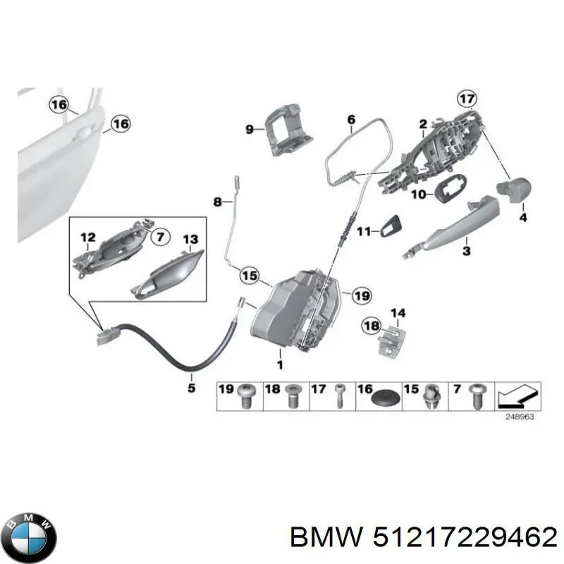 Cerradura de puerta delantera derecha BMW 51217154620 precio, desde 47,46 EUR