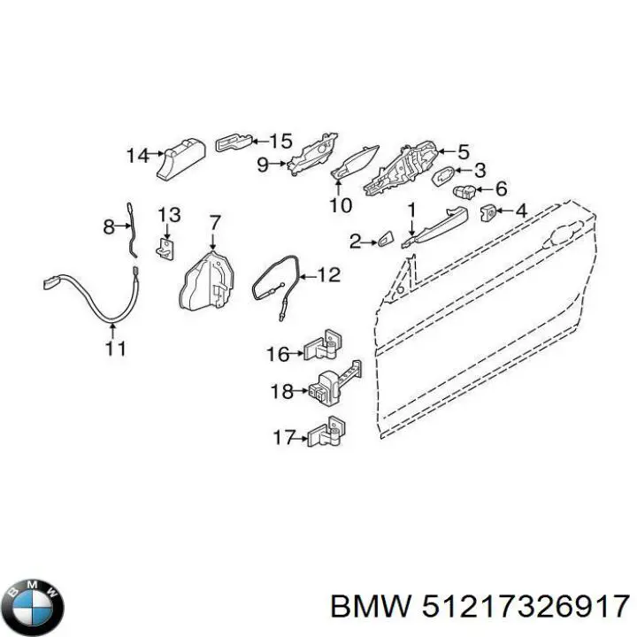 Tirador de puerta exterior trasero izquierdo BMW 2 (F23)