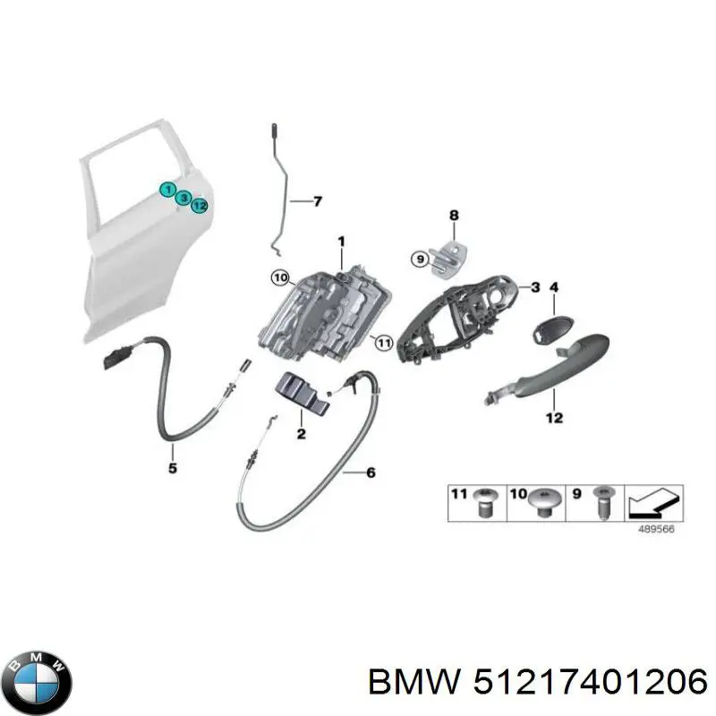 Soporte de manija exterior de puerta delantera derecha BMW 51217401206 precio, desde 98,74 EUR
