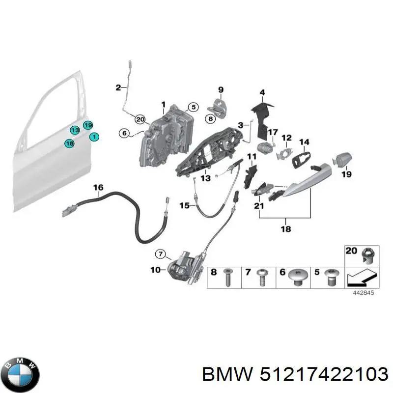 Comprar 63177336929 BMW Manija exterior izquierda de puerta delantera