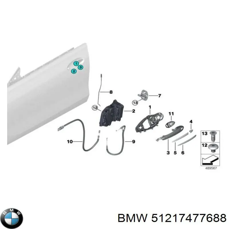 51217477688 BMW Cerradura delantera derecha