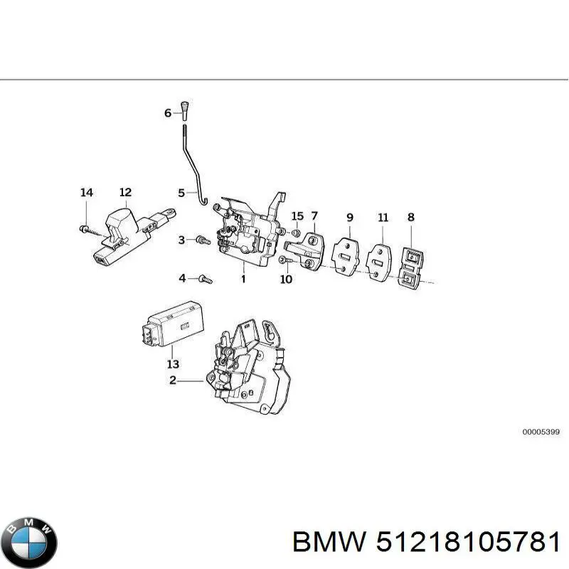 Cerradura de puerta para BMW 7  E32