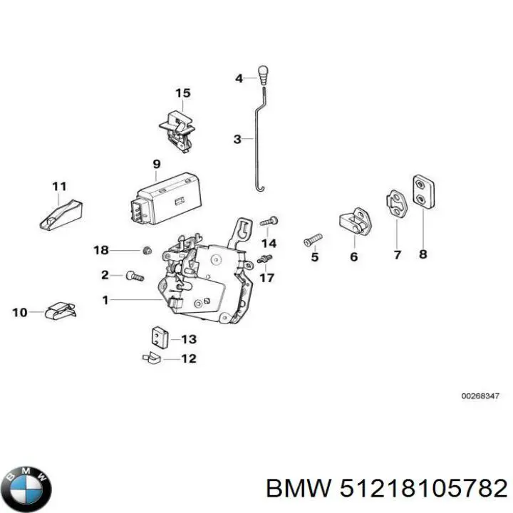 51218105782 BMW Cerradura de puerta delantera derecha