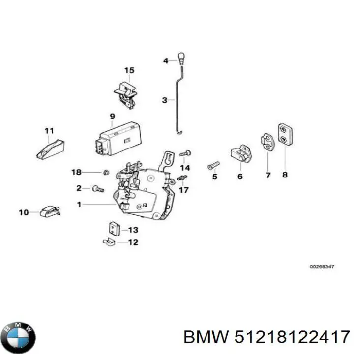 Comprar 51218122417 BMW Cerradura de puerta lateral