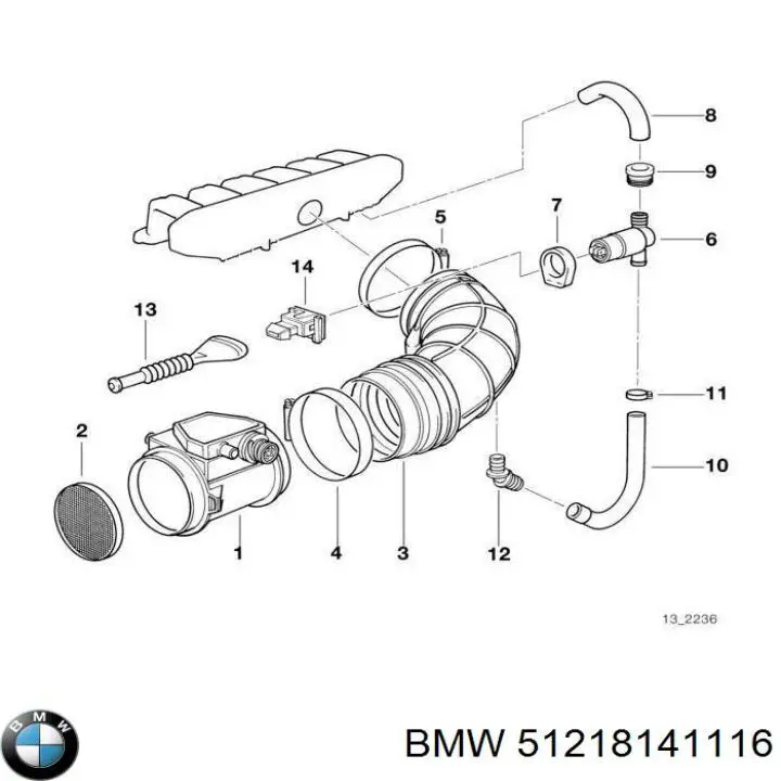 Pasador de bisagra de puerta 51218141116 BMW