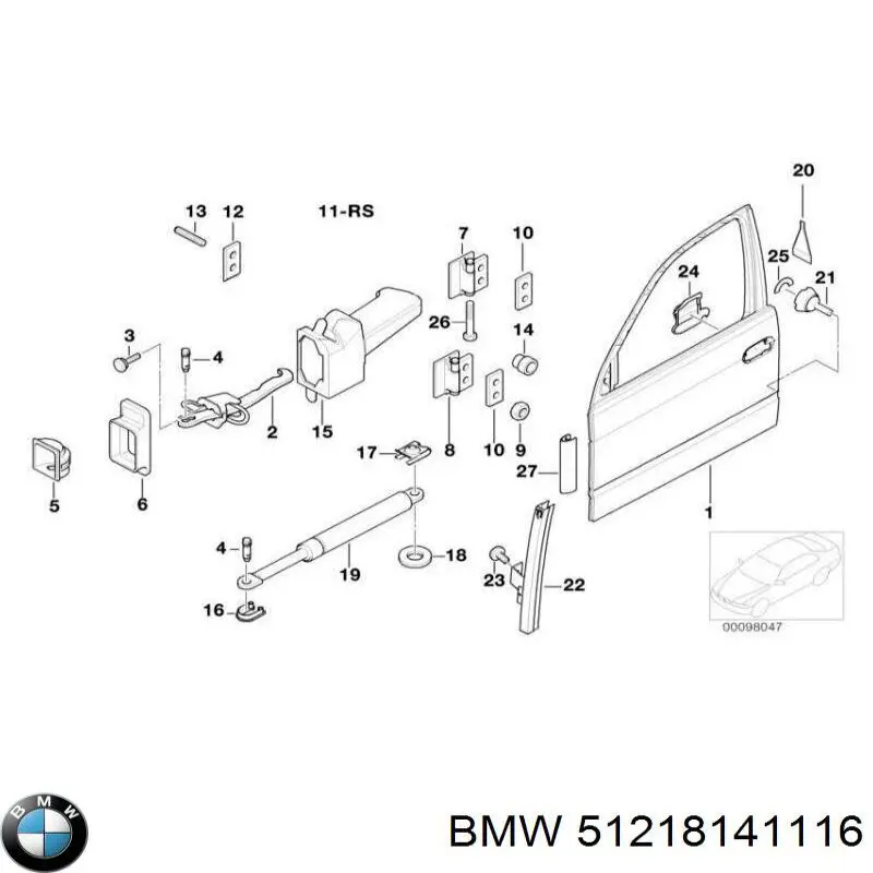 Pasador de bisagra de puerta BMW 51218141116 precio, desde 5,78 EUR