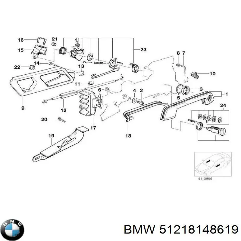 Cable de accionamiento, desbloqueo de puerta delantera izquierda para BMW 5 (E34)