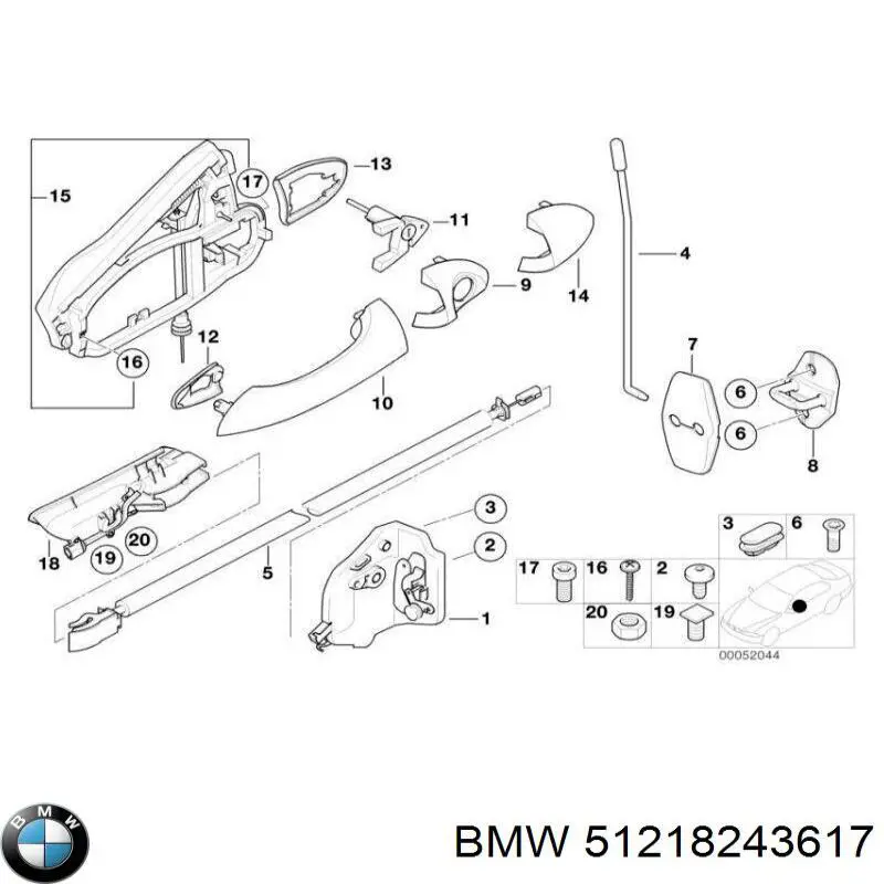 Manilla de puerta exterior delantero para BMW X5 (E53)