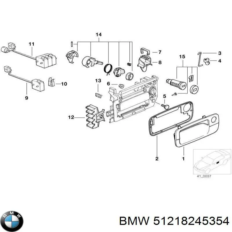 51218245354 BMW Soporte de manija exterior de puerta delantera derecha
