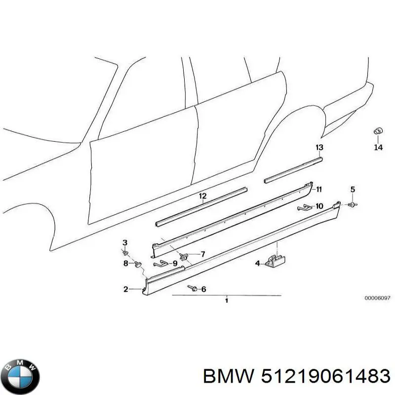 51211944227 BMW junta de puerta delantera izquierda (en puerta)