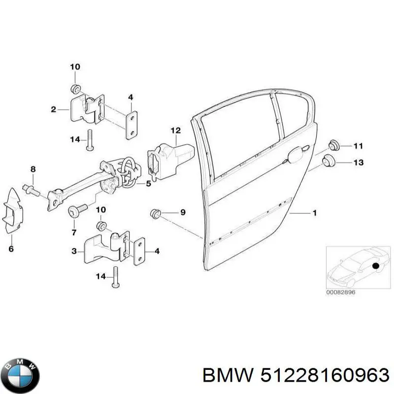 Tope de puerta trasera para BMW 3 (E46)
