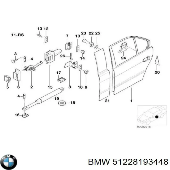 Tope de puerta trasera para BMW 5 (E39)