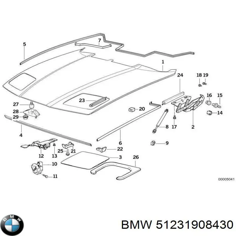 Abrazadera de tubo de escape trasera 51231908430 BMW