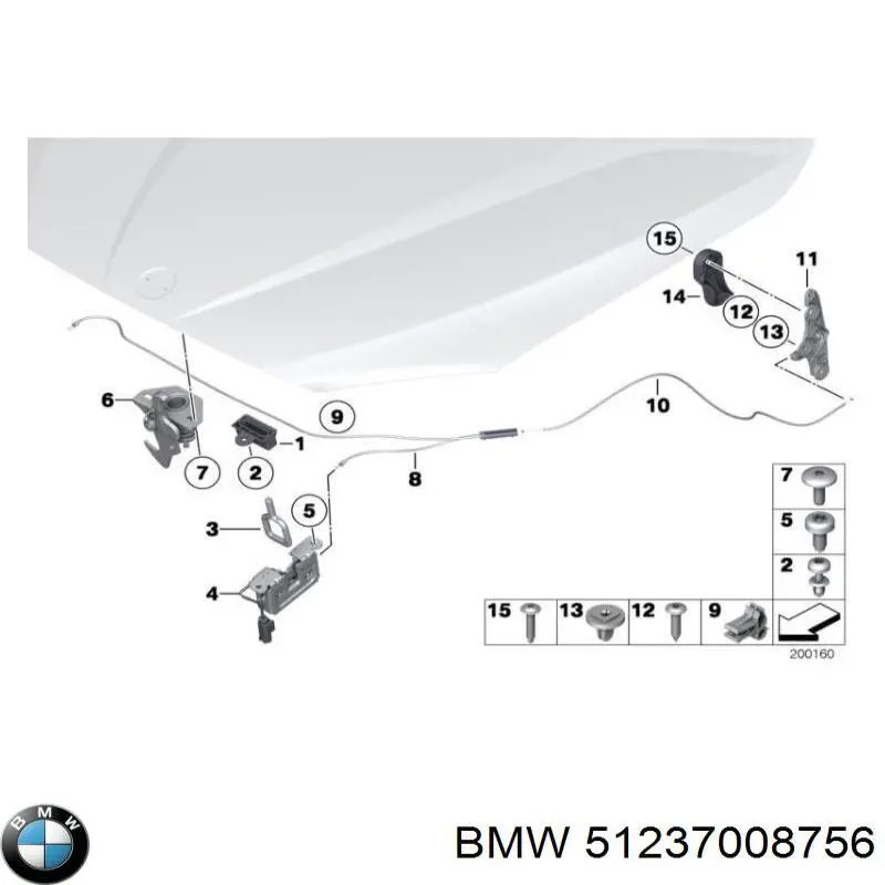 Comprar 51234356264 BMW Gancho soporte del capó